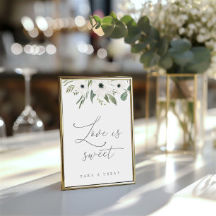 Convites O amor é doce - Sage & Eucalyptus Tabletop Sinal