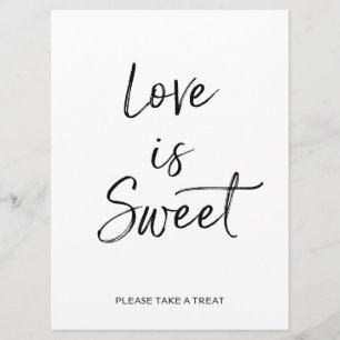 Convites O Amor é Doce Sinal   Estiloso Letreiro à Mão