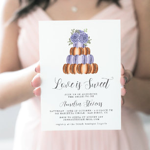 Convites O Amor é Doce (Torre de Macarons) Chá de Noiva