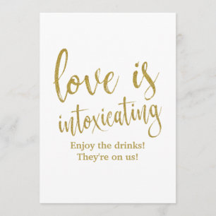 Convites O Amor é Embriagante Sinal de Casamento Acessível