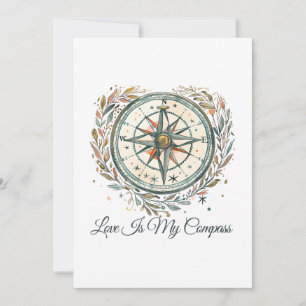 Convites O Amor é Meu Compasso – Design Orgulho de Acampame