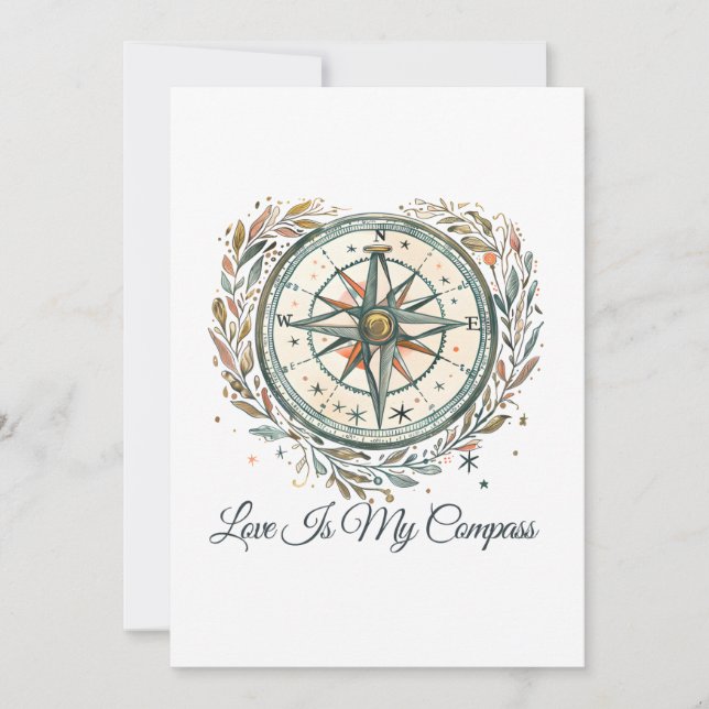 Convites O Amor é Meu Compasso – Design Orgulho de Acampame (Frente)