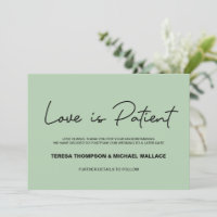 O amor é o adiamento do casamento verde do Pacient
