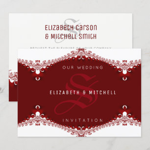 Convites O amor é o casamento do doce Red+White Lace