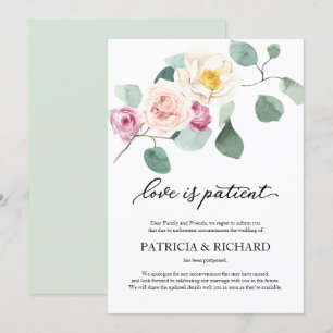 Convites O Amor é Paciente Atraso de Casamento Eucalipto