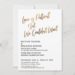 Convites O Amor é Paciente Mas Nós Não Pudemos Esperar Ouro
