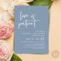 O amor é paciente, Mude nossa data de casamento