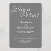 O amor é paciente Recepção de Casamento