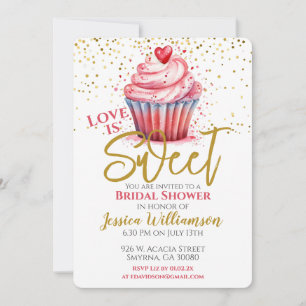 Convites O amor é um Cupcake Noivado doce