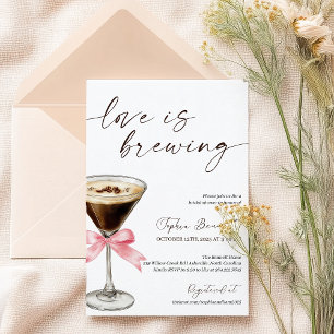 Convites O Amor Elegante é Criar Chá de panela de Café Qued