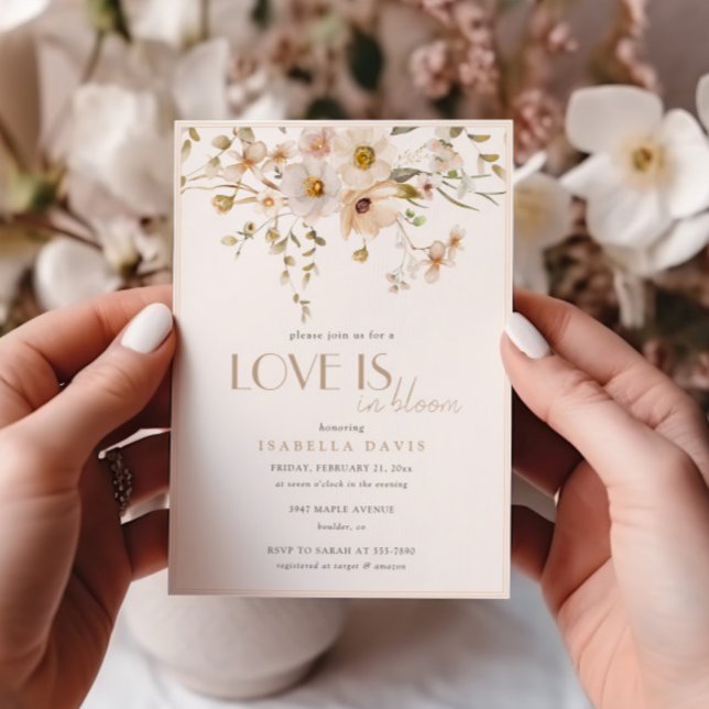 Convites O Amor Elegante está no Chá de panela da Flor Bloq (Criador carregado)