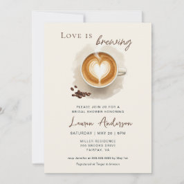 Convites O amor está criando Chá de panela de café