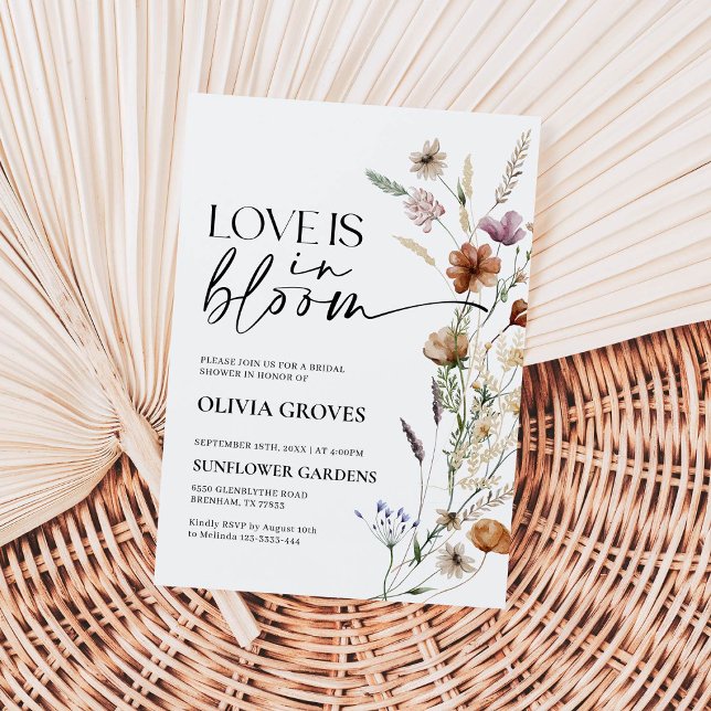 Convites O amor está em Bloom Chá de panela Rustic (Criador carregado)