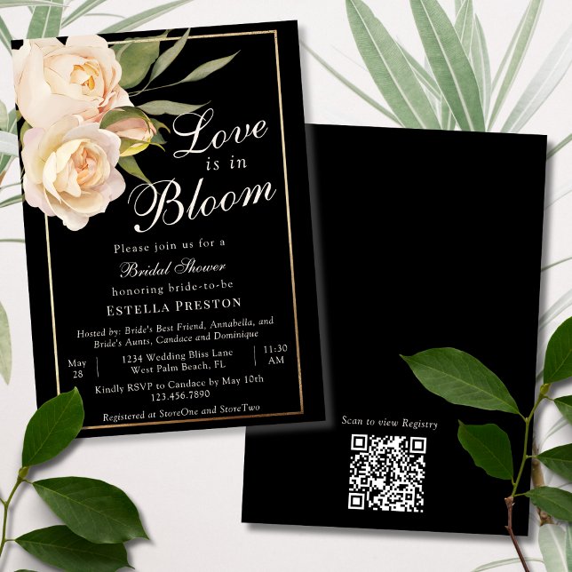 Convites O Amor Está em Festa Rosas Brancas Chás de Bebê de (Criador carregado)