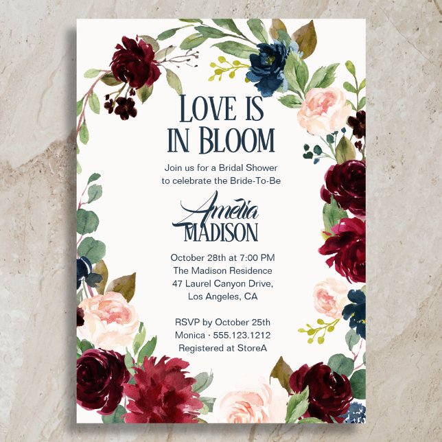 Convites O amor está em flor Boho Floral Chá de Noiva (Criador carregado)
