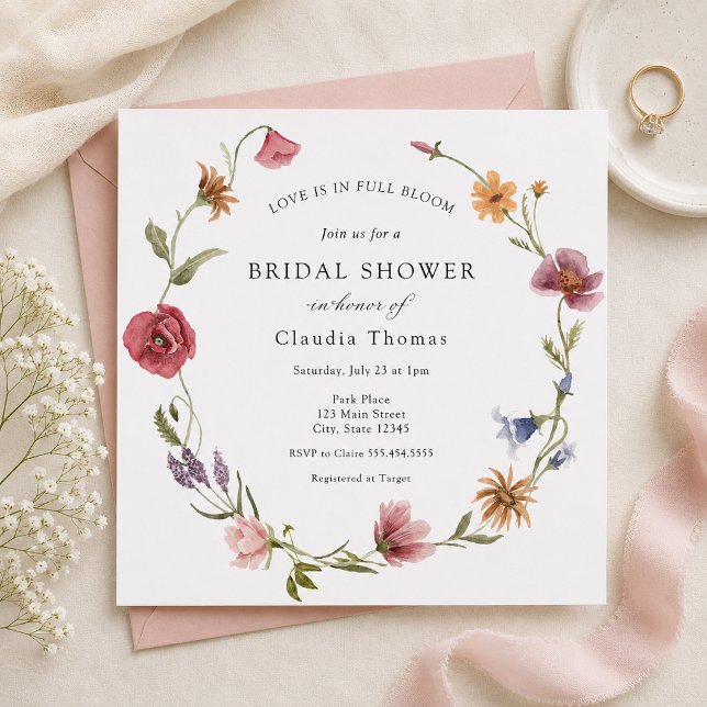 Convites O Amor Está em Flor Bridal Shower de Flores Silves (Criador carregado)