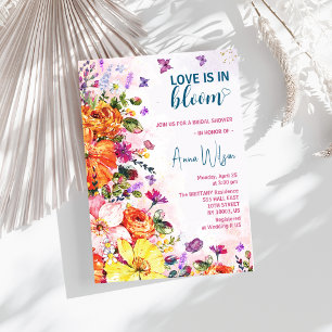 Convites o amor está em flor bridal shower de flores silves