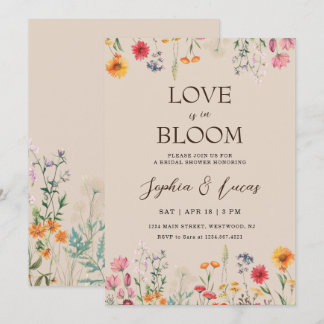 Convites O Amor Está em Flor Chuva de Flores para Noiva