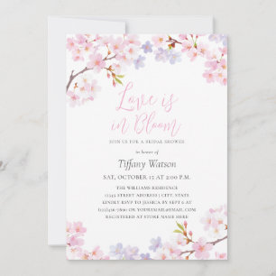 Convites O amor está em flor Chuva de Sakura no Chá de Bebê