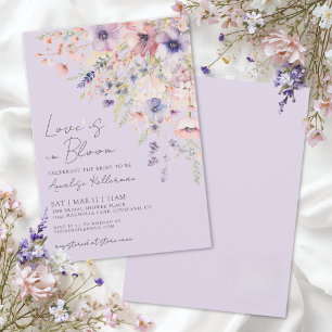 Convites O Amor Está em Flor Chuveiro de Noiva com Flor Sil