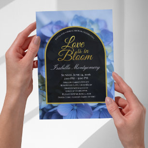 Convites O Amor Está em Flor Hortênsia Azul Delicada