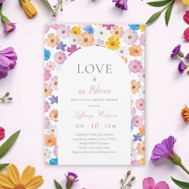 Convites O amor está em flor Jardim de Flores Silvestres Ch (Criador carregado)
