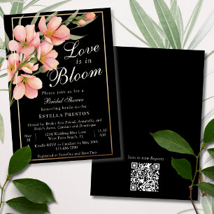 Convites O Amor Está em Flor Rosa de Cerejeira Chá de Noiva