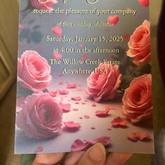 Convites O amor está em flor Rosas Rosa Casamento Romântico