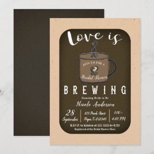 Convites O AMOR ESTÁ FERMENTANDO Coffee Cafe Loja Chá de No