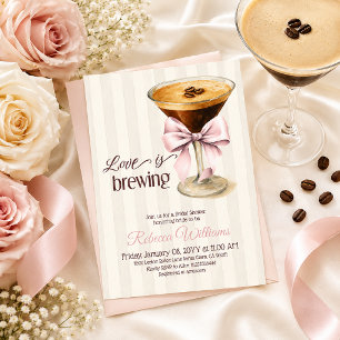 Convites O Amor Está Fermentando Rosa Espresso Chá de Noiva