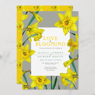 Convites O amor está florescendo primavera amarelo.