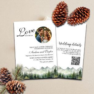 Convites O amor está no ar Código QR e Casamento Fotográfic