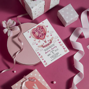 Convites O Amor Está No Ar Galentine's Coração Chá de Noiva