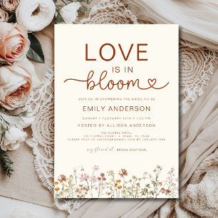 Convites O amor está no Bloom Boho Wildflower Chá de panela