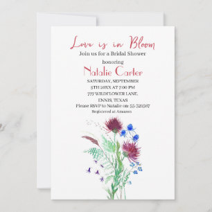 Convites O amor está no Bloom Thistle Floral Chá de panela