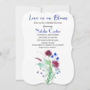Convites O amor está no Bloom Thistle Floral Chá de panela