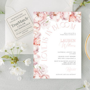 Convites O amor está no Bloush Blush Pink Floral Chá de pan