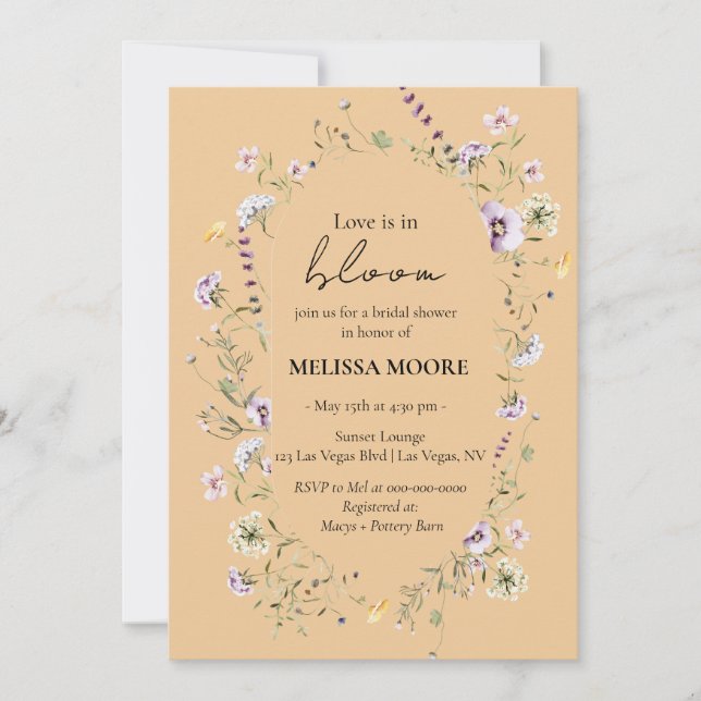 Convites O Amor Está No Chá de panela De Bloom (Frente)