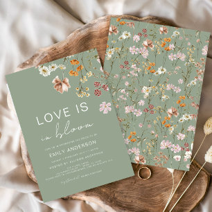 Convites O amor está no Chá de panela de Bloom Wildflower
