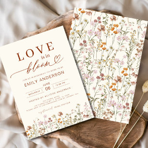 Convites O amor está no Chá de panela de Bloom Wildflower