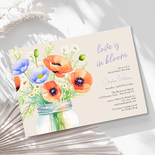 Convites O Amor Está No Chá de panela De Flores Selvagens D