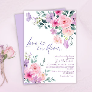 Convites O amor está no chá de panela floral de cor d'água