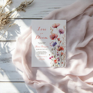 Convites O amor está no chá de panela floral de flores silv