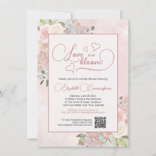 Convites O amor está no código QR do Chá de panela Floral R