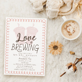 Convites O Amor Está Sendo Preparado Para Copos De Café Par
