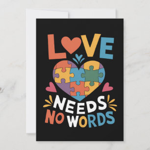 Convites O Amor Não Precisa de Palavras Conscientização sob