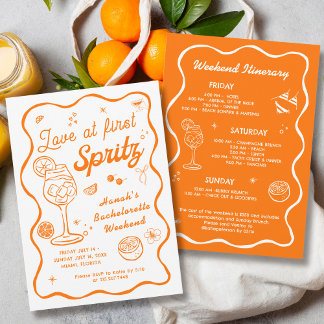 Convites O amor no primeiro spritz Bachelorette Invitation