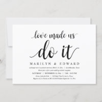 O amor nos fez fazer isso, Elopamento Pós-Casament