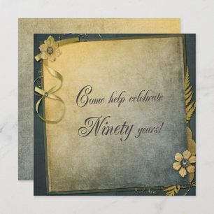 Convites o aniversário antiquado do 90 convida