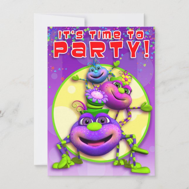 Convites O aniversário Convida-Itsy aranhas de Bitsy (Frente)